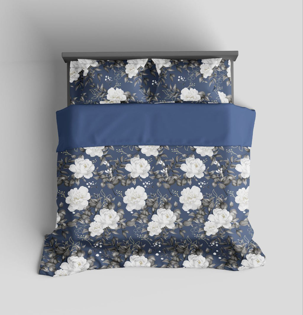 Bedding set Blue Flowers Euro Bedroom